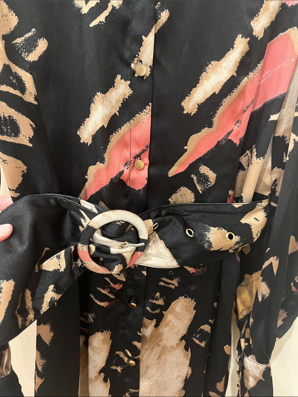 NWT Fashion Nova Avita Satin Shirt Dress - Picture 3 of 8